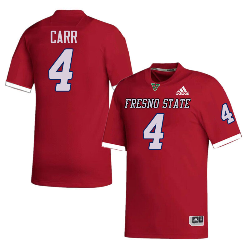 Fresno State Bulldogs #4 Derek Carr College Football Jerseys,Uniforms-Red
